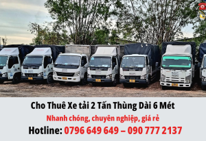 Cho Thuê Xe tải 2 Tấn Thùng Dài 6 Mét