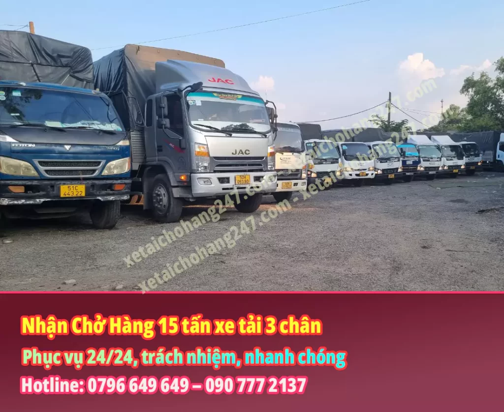 Nhận Chở Hàng 15 Tấn Xe Tải 3 Chân