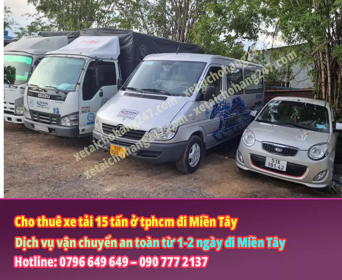 Cho thuê xe tải 15 tấn ở tphcm đi Miền Tây
