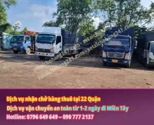 Dịch Vụ Nhận Chở Hàng Thuê Tại 22 Quận Huyện TPHCM