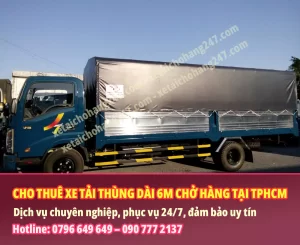 Xe tải chở hàng thùng dài 6m