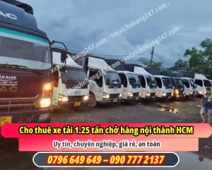 Cho thuê xe tải 1.25 tấn chở hàng nội thành HCM
