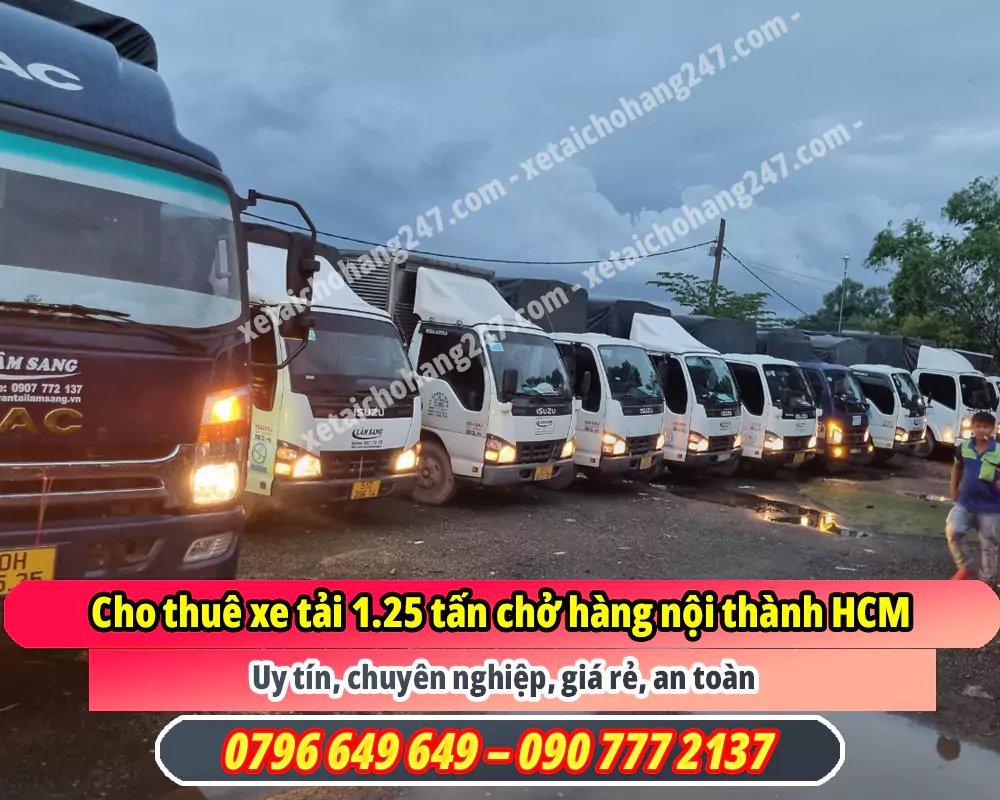 Cho thuê xe tải 1.25 tấn chở hàng nội thành HCM