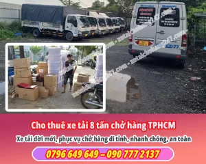Cho thuê xe tải 8 tấn chở hàng TPHCM