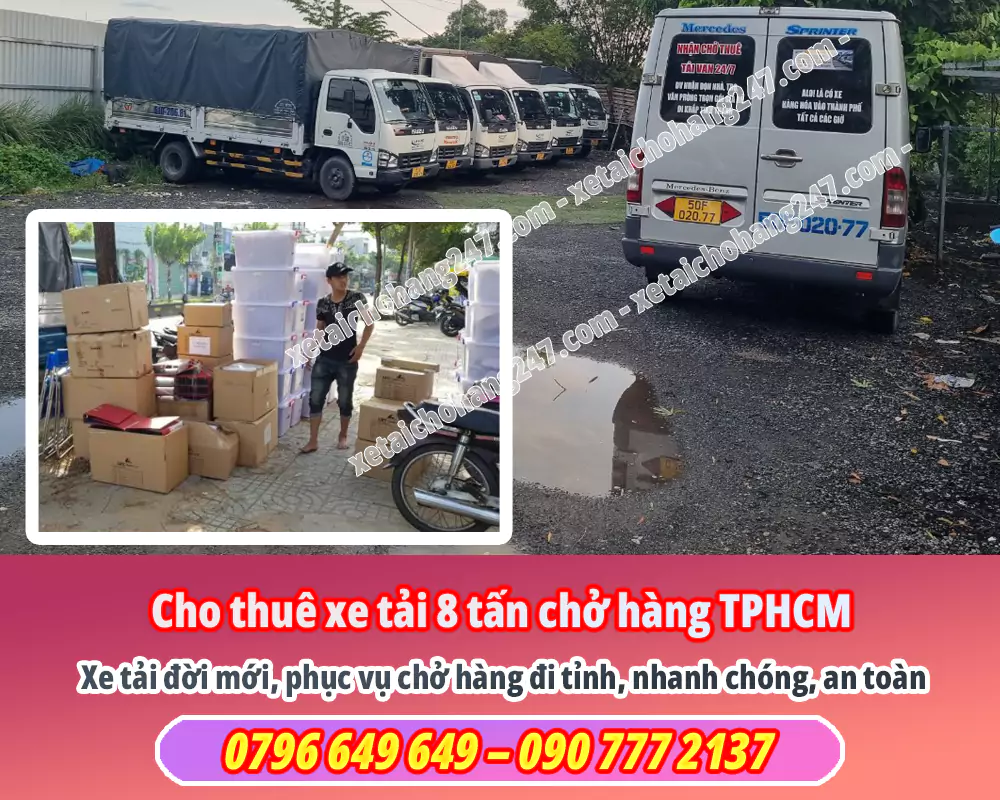 Cho thuê xe tải 8 tấn chở hàng TPHCM