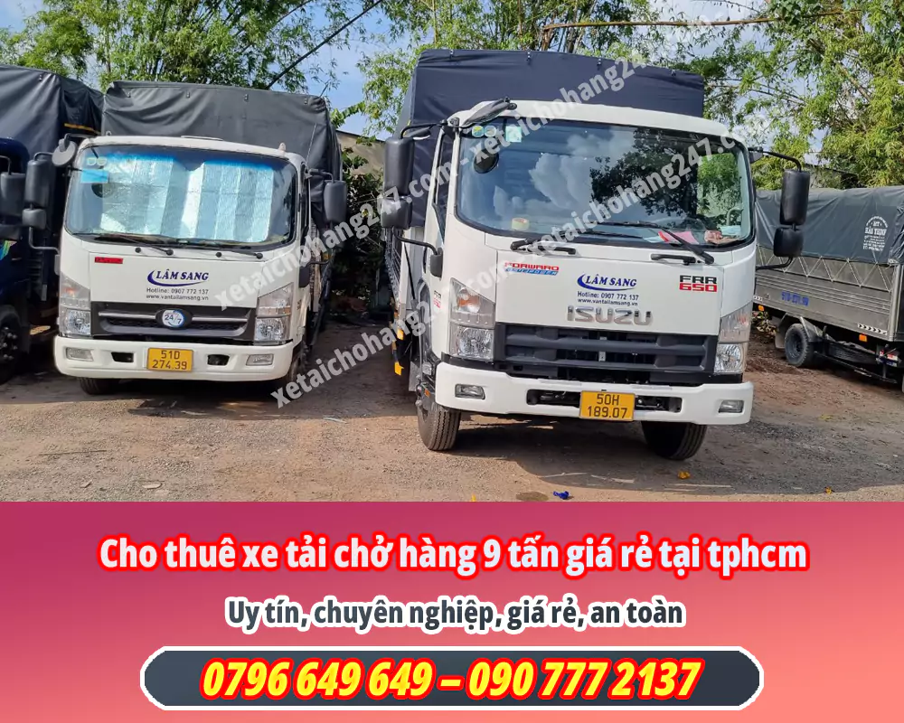 Cho thuê xe tải chở hàng 9 tấn giá rẻ tại tphcm