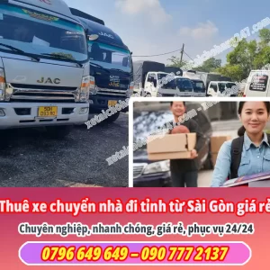 Thuê xe chuyển nhà đi tỉnh từ Sài Gòn giá rẻ