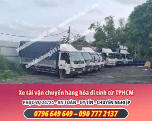 Xe tải vận chuyển hàng hóa đi tỉnh từ TPHCM