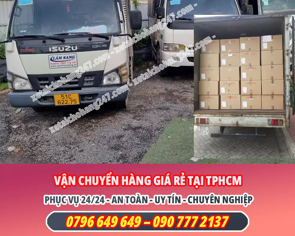 Xe tải vận chuyển hàng hóa đi tỉnh từ TPHCM