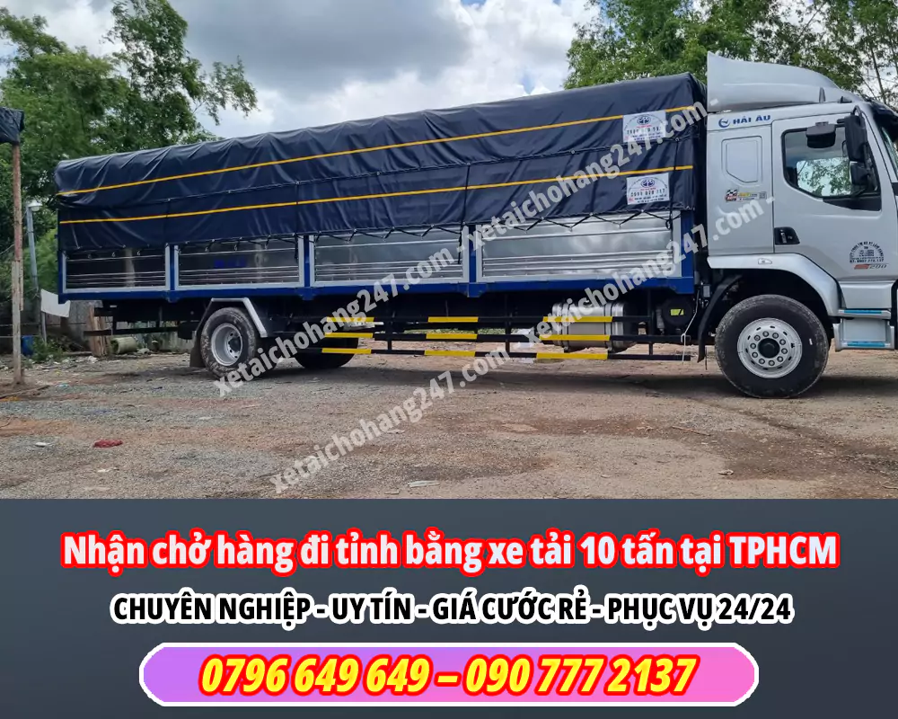 Nhận chở hàng đi tỉnh bằng xe tải 10 tấn tại TPHCM