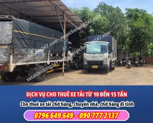 Cho Thuê xe tải chở hàng 11 tấn > 15 Tấn thùng dài 9.5 mét