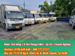 Cho Thuê Xe Tải Chở Hàng 1.8 Tấn Thùng 6 Mét