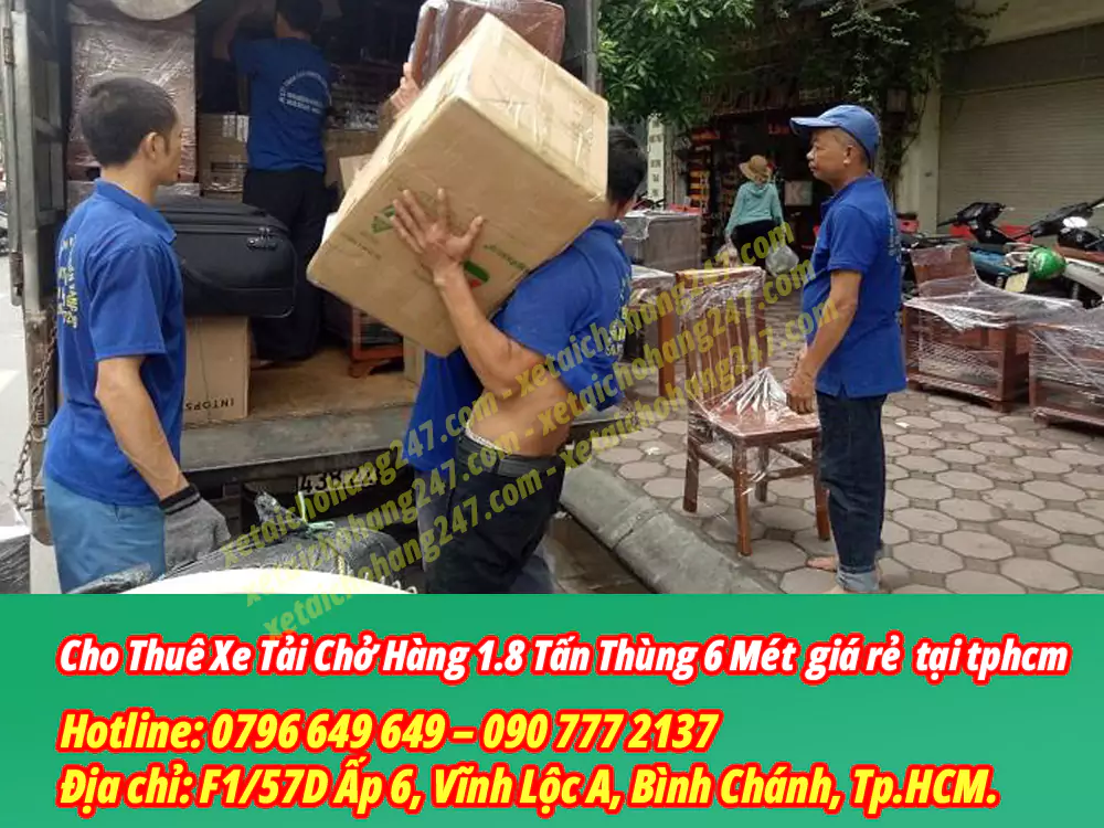 Cho Thuê Xe Tải Chở Hàng 1.8 Tấn Thùng 6 Mét