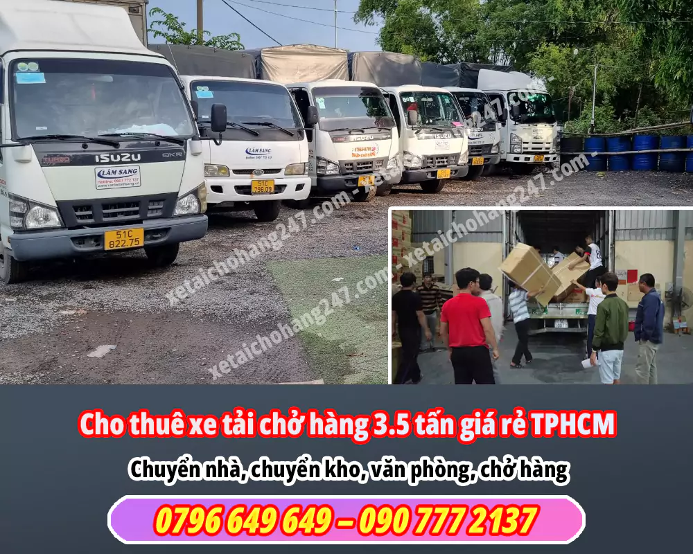 Cho thuê xe tải chở hàng 3.5 tấn giá rẻ TPHCM