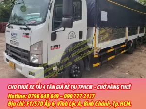 Cho Thuê Xe Tải Chở Hàng 4 Tấn Giá Rẻ Tại TPHCM
