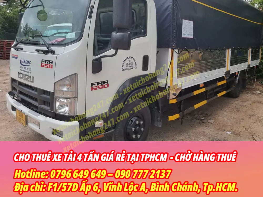 Cho Thuê Xe Tải Chở Hàng 4 Tấn Giá Rẻ Tại TPHCM