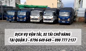 Dịch vụ vận tải tại Quận 3 - vận chuyển nội thành và đi tỉnh