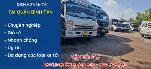 Dịch Vụ Vận Tải Tại Quận Bình Tân