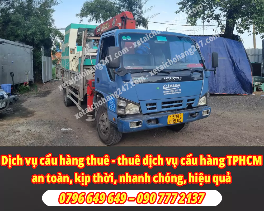 Xe cẩu hàng thuê giá rẻ uy tín - Thuê cẩu hàng TPHCM