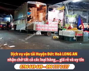 Dịch vụ vận tải tại Đức Hoà chúng tôi có đội xe tải hùng hậu, luôn sẵn sàng đáp ứng yêu cầu chở hàng