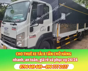 Cho Thuê Xe Tải Chở Hàng 8 Tấn Thùng Dài 9m5  
