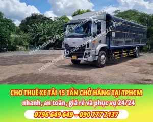 Xe tải chở hàng 15 tấn chúng tôi chở được nhiều loại hàng khác nhau
