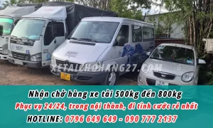 Xe tải chở thuê 500kg – 850kg nhận vận chuyển hàng giờ cao điểm