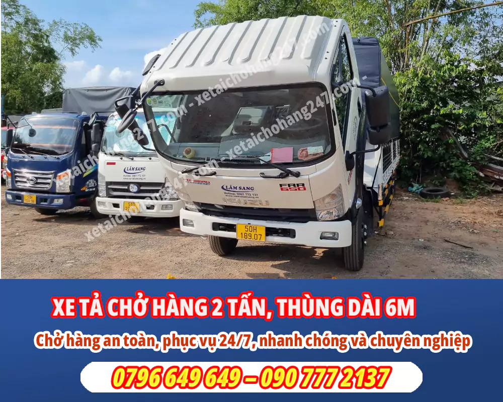 Xe tải chở hàng 2 tấn 6m tại TPHCM [Báo Giá]