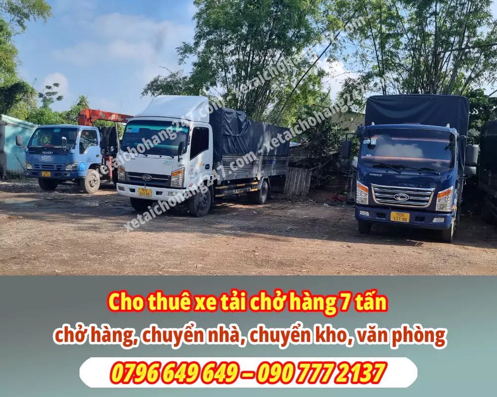 Xe tải chở hàng 7 tấn cho thuê tại TPHCM [Báo Giá]