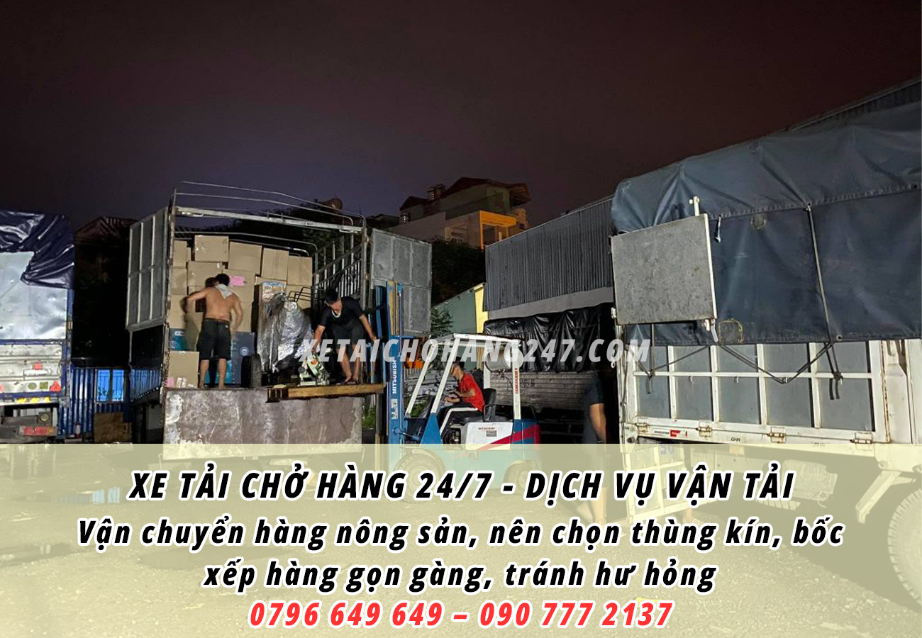 Vận chuyển nông sản an toàn với xe tải thùng kín từ xe tải chở hàng 24/7