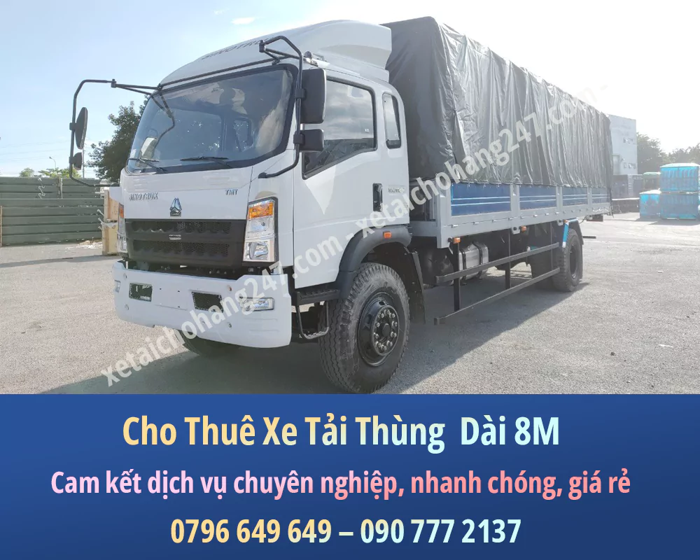 Cho Thuê Xe Tải thùng dài 8M