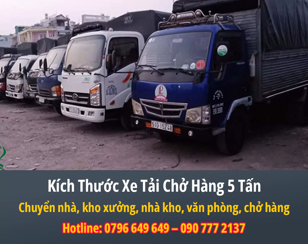 Kích Thước Xe Tải Chở Hàng 5 Tấn