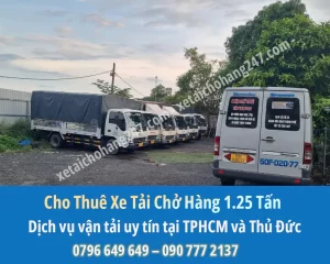 Bảng Báo Giá Cho Thuê Xe Tải Chở Hàng 1.25 Tấn