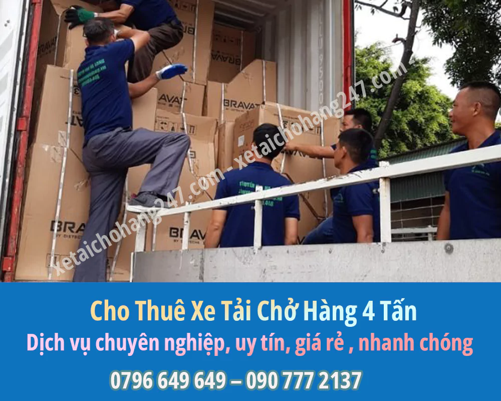 Bảng Báo Giá Cho Thuê Xe Tải Chở Hàng 4 Tấn