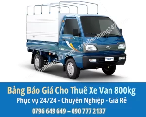 Bảng Báo Giá Cho Thuê Xe Van 800kg