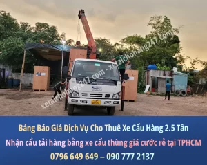 Bảng Báo Giá Dịch Vụ Cho Thuê Xe Cẩu Hàng 2.5 Tấn