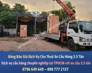 Bảng Báo Giá Dịch Vụ Cho Thuê Xe Cẩu Hàng 3.5 Tấn