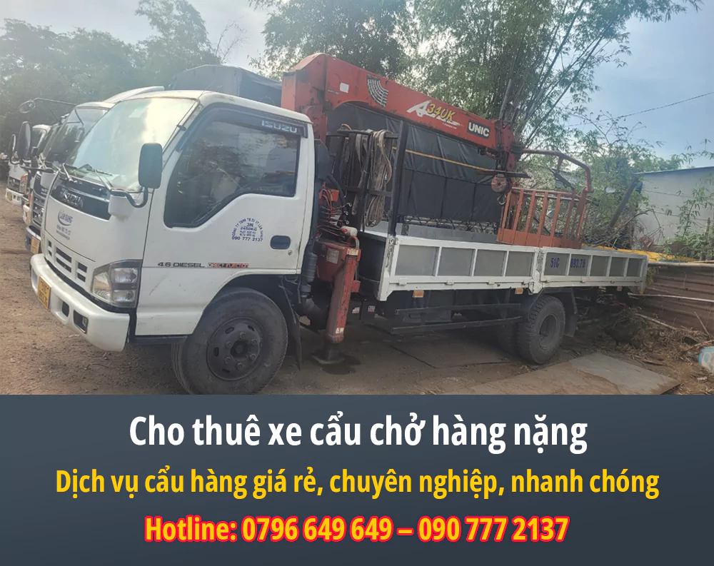 Cho thuê xe cẩu chở hàng nặng