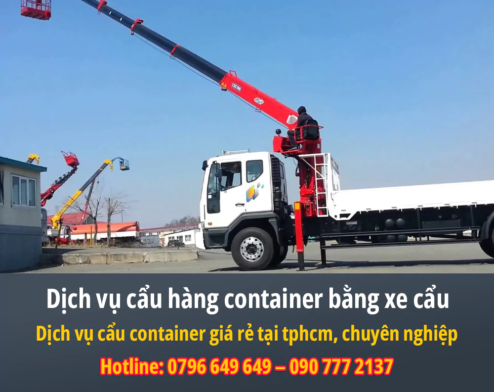 Dịch vụ cẩu hàng container bằng xe cẩu
