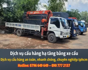 Dịch vụ cẩu hàng hạ tầng bằng xe cẩu
