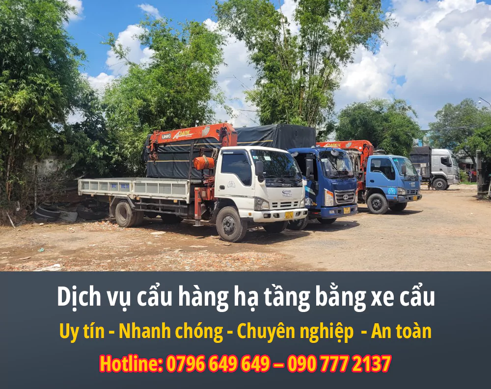 Dịch vụ cẩu hàng hạ tầng bằng xe cẩu